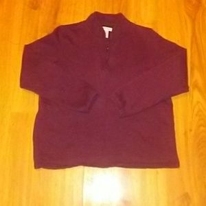 Orvis. Maroon Quarter Zip Sweatshirt Pullover M